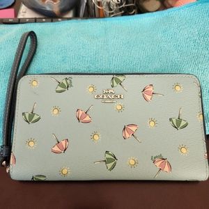 Coach Leather Beach Umbrella Wristlet